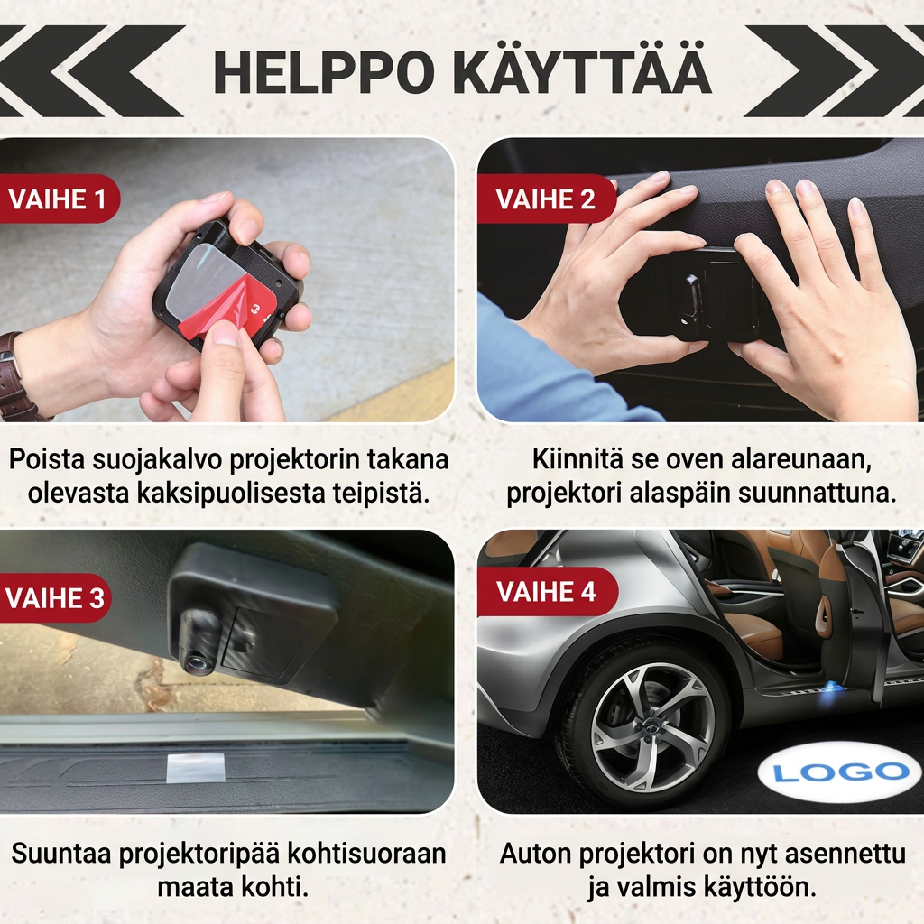 ValoLogo — Astu autosta ulos tyylillä