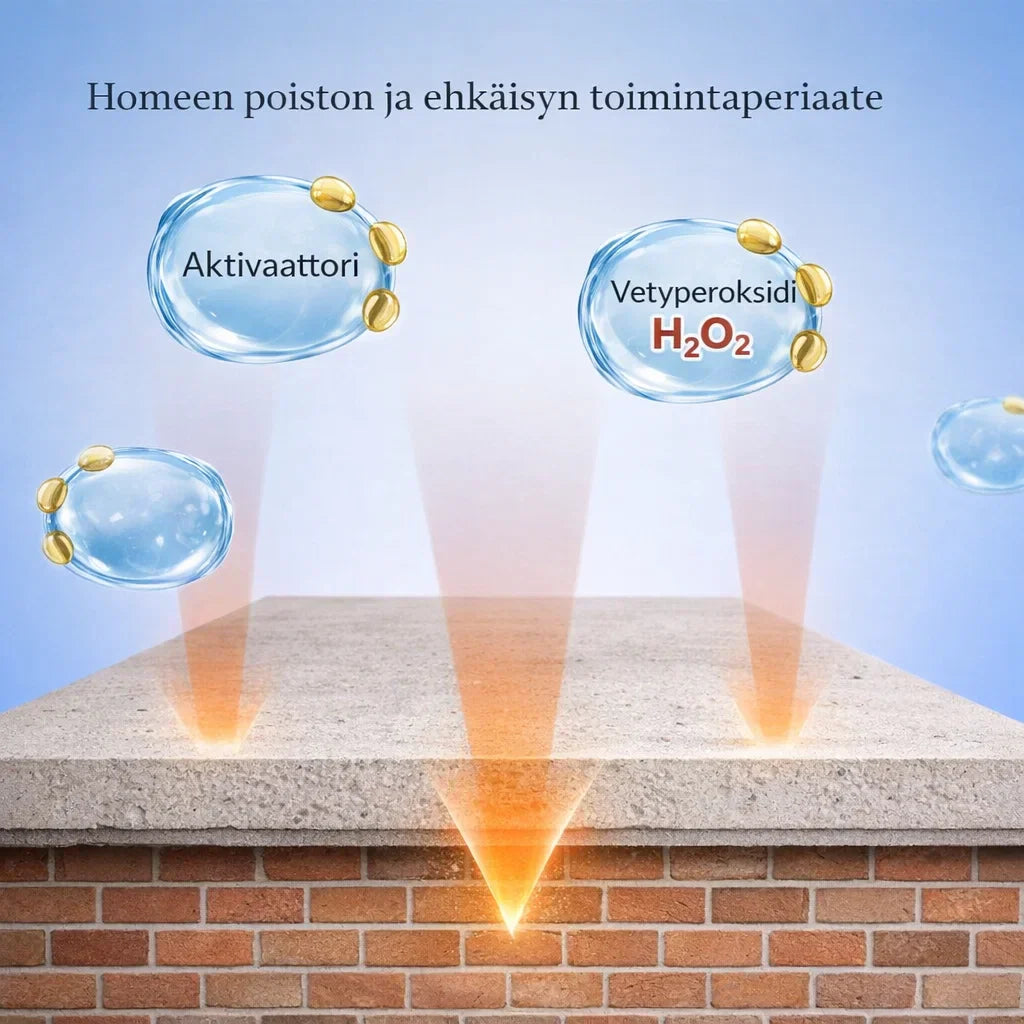 – poistaa homeen ilman hankausta
