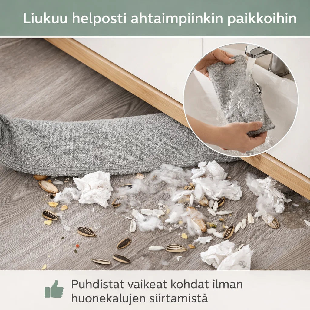 PuhdasLiuku – Puhdista vaikeat paikat ilman kumartumista